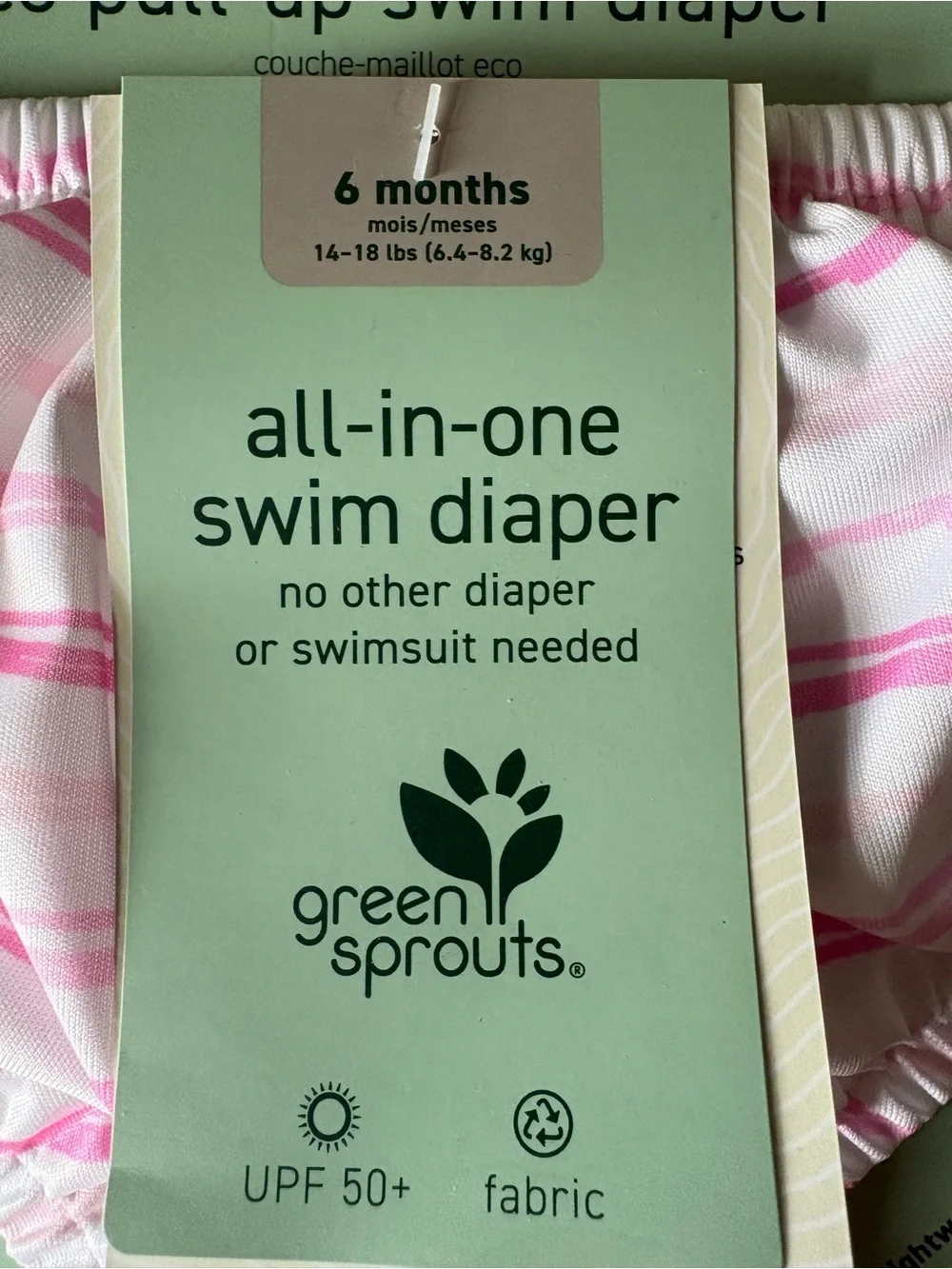 Green Sprouts Pink Stripe All-in-One Swim Diaper - 6 Months